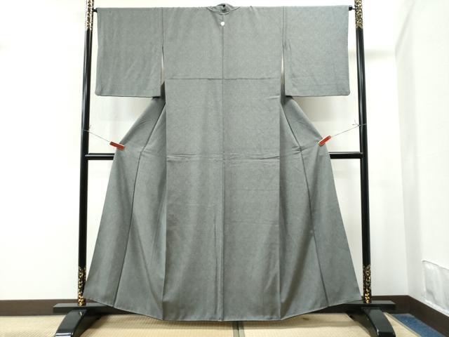 平和屋着物●江戸小紋　作家物　青海波鮫小紋　黒地　正絹　逸品　CABE2858yc