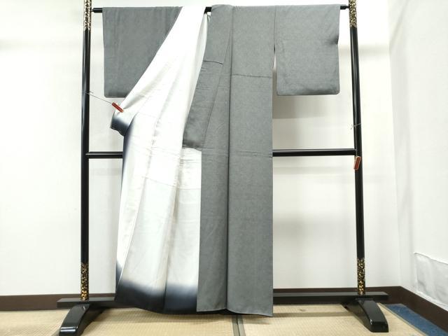 平和屋着物●江戸小紋　作家物　青海波鮫小紋　黒地　正絹　逸品　CABE2858yc