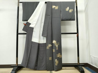 平和屋着物●訪問着　竹屋町刺繍　色紙重ね地紙草花文　金彩　正絹　逸品　CAAU1902yc