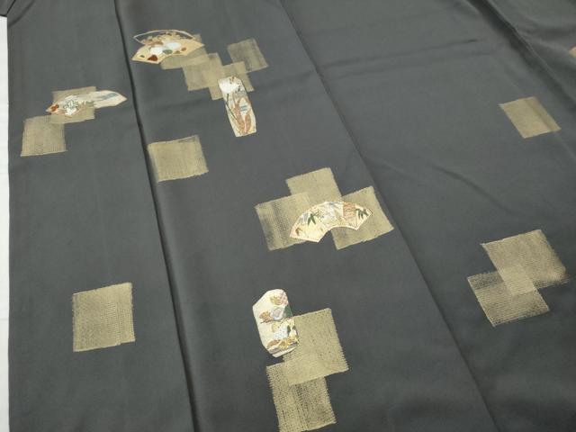 平和屋着物●訪問着　竹屋町刺繍　色紙重ね地紙草花文　金彩　正絹　逸品　CAAU1902yc