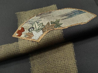 平和屋着物●訪問着　竹屋町刺繍　色紙重ね地紙草花文　金彩　正絹　逸品　CAAU1902yc