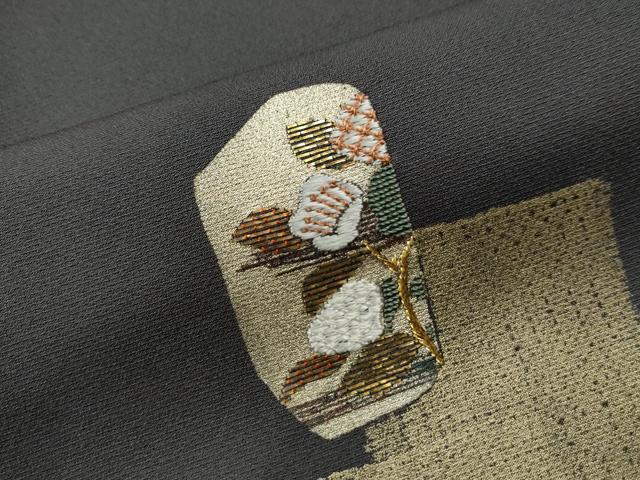 平和屋着物●訪問着　竹屋町刺繍　色紙重ね地紙草花文　金彩　正絹　逸品　CAAU1902yc