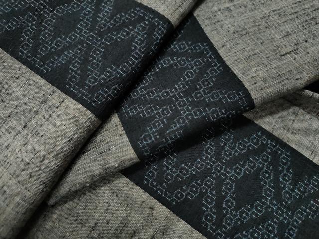 平和屋着物●結城紬 80亀甲 飛び亀甲 吉祥間道 正絹 逸品 CAAU1909yc