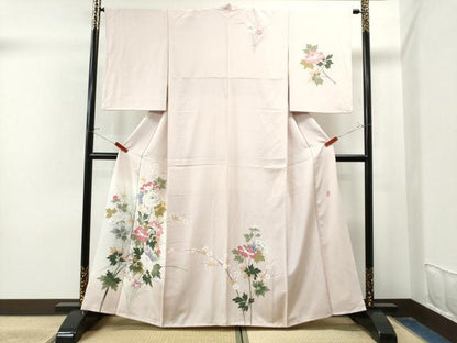 平和屋着物●本加賀友禅作家　金丸充夫　訪問着　枝花文　暈し染め　正絹　逸品　CAAU1916yc