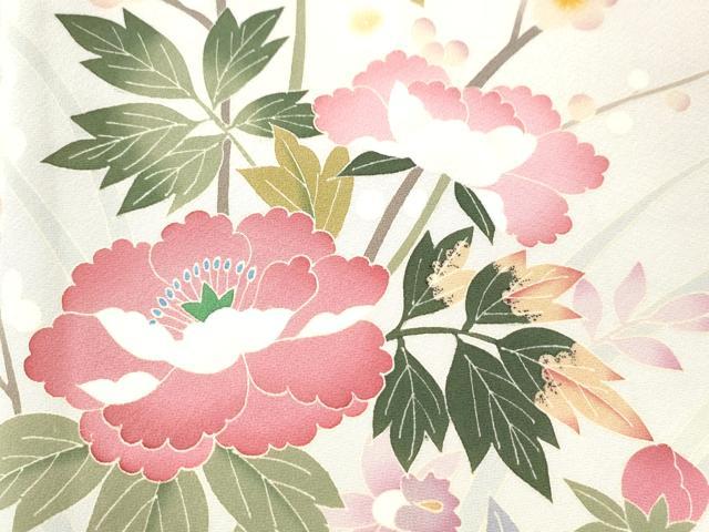 平和屋着物●本加賀友禅作家　金丸充夫　訪問着　枝花文　暈し染め　正絹　逸品　CAAU1916yc