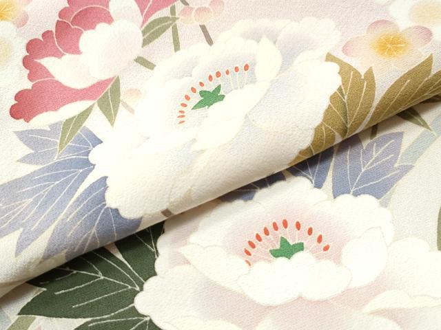 平和屋着物●本加賀友禅作家　金丸充夫　訪問着　枝花文　暈し染め　正絹　逸品　CAAU1916yc