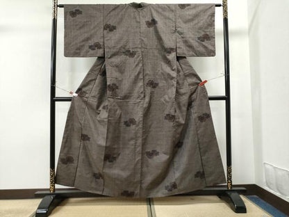 平和屋着物●本場大島紬 7マルキ 万寿菊 正絹 逸品 CAAU1922yc