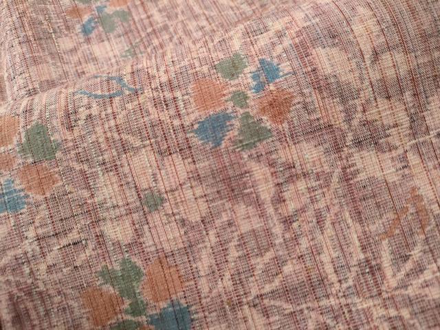 平和屋着物●上質な紬　草花文　正絹　逸品　CAAU1931yc