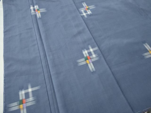 平和屋着物●上質な紬 格子吉祥文 正絹 逸品 CAAU1943yc
