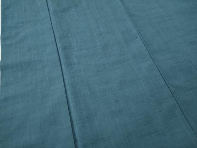 平和屋着物●結城紬　色無地　花浅葱色　正絹　逸品　CAAU1944yc