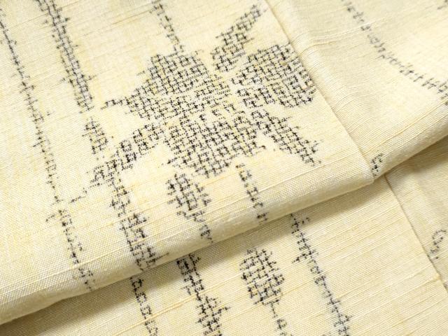 平和屋着物●上質な紬 草花文 正絹 逸品 CAAU1946yc