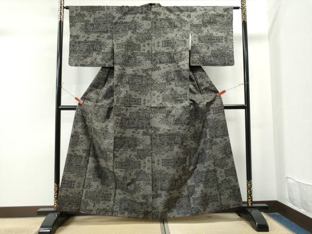 平和屋着物●本場大島紬 7マルキ 短冊吉祥草木文 つむぎ屋美佐謹製 証紙付き 正絹 逸品 CAAU1962yc