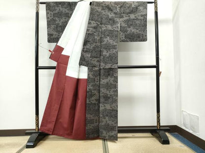 平和屋着物●本場大島紬 7マルキ 短冊吉祥草木文 つむぎ屋美佐謹製 証紙付き 正絹 逸品 CAAU1962yc