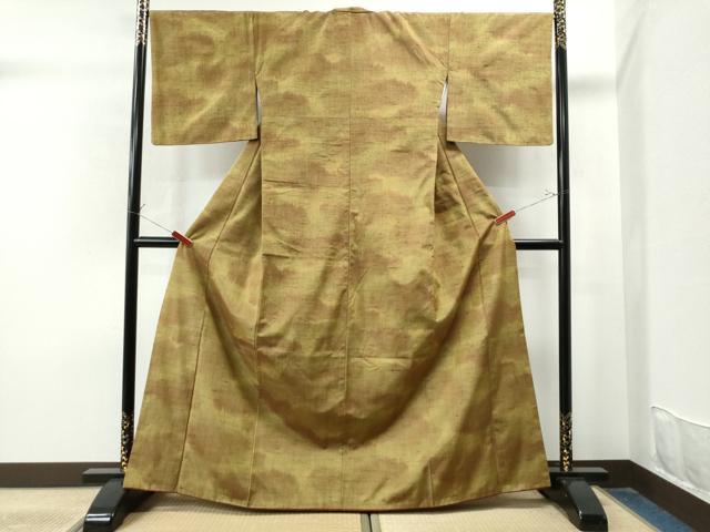 平和屋着物●上質な紬 格子柄 正絹 逸品 CAAU1974yc