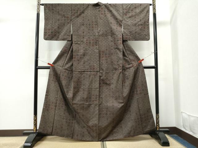 平和屋着物●本場大島紬 7マルキ 花繋ぎ 正絹 逸品 CAAU1984yc