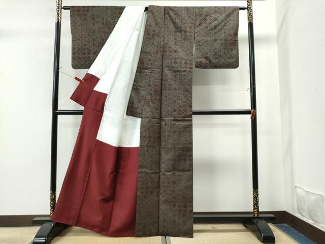 平和屋着物●本場大島紬 7マルキ 花繋ぎ 正絹 逸品 CAAU1984yc