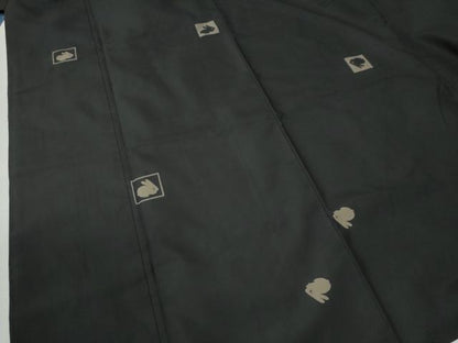 平和屋着物●本場大島紬 兎 正絹 逸品 CAAU1997yc