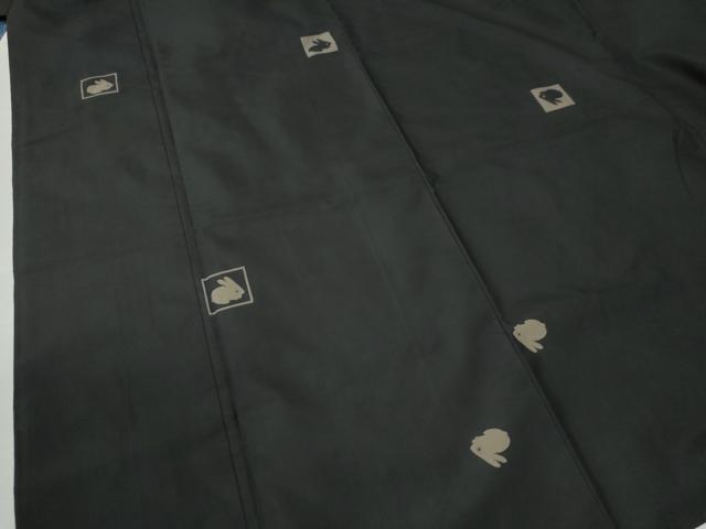 平和屋着物●本場大島紬 兎 正絹 逸品 CAAU1997yc