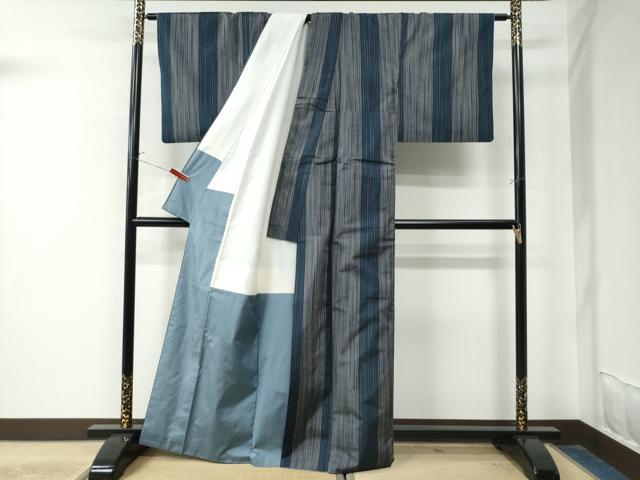 平和屋着物●上質な紬 縞 正絹 逸品 CAAU2001yc