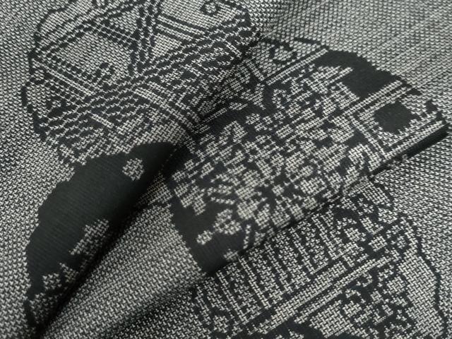 平和屋着物●本場大島紬　9マルキ　雪輪吉祥花文　正絹　逸品　CAAU2002yc
