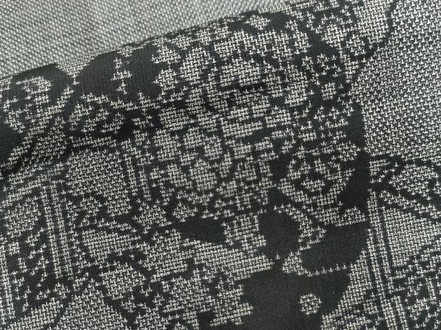 平和屋着物●本場大島紬　9マルキ　雪輪吉祥花文　正絹　逸品　CAAU2002yc