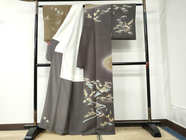平和屋着物●名門・上野家　上野街子　清染居　訪問着　三井晩鐘　暈し染め　鬼しぼ縮緬　正絹　逸品　CAAU2023yc