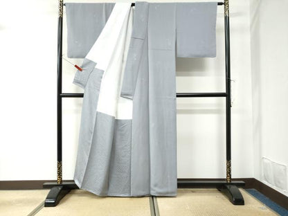 平和屋着物●上質な色無地　草花地紋　秘色色　正絹　逸品　未使用　CAAU2029yc