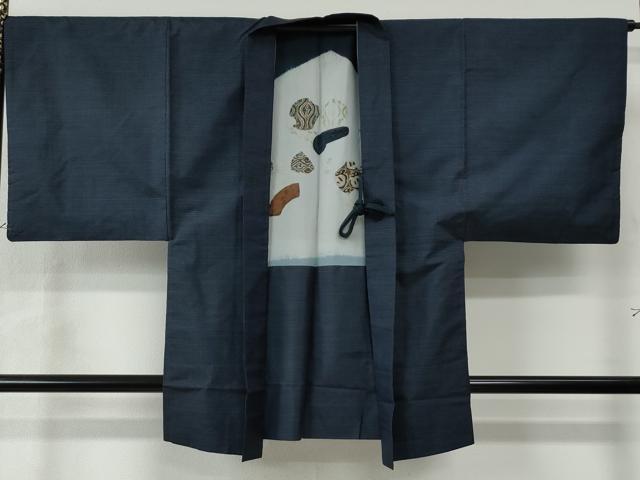 平和屋着物●男性　本場大島紬　アンサンブル　80亀甲　総詰め　正絹　逸品　CAAU2036yc