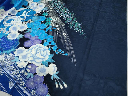 平和屋着物●豪華振袖 花蝶文 ラメ糸 暈し染め 銀彩 正絹 逸品 CAAU2068yc