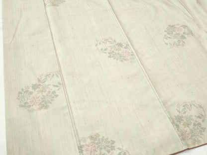 平和屋着物●結城紬　100亀甲　飛び亀甲柄　草花丸文　正絹　逸品　CAAU2069yc