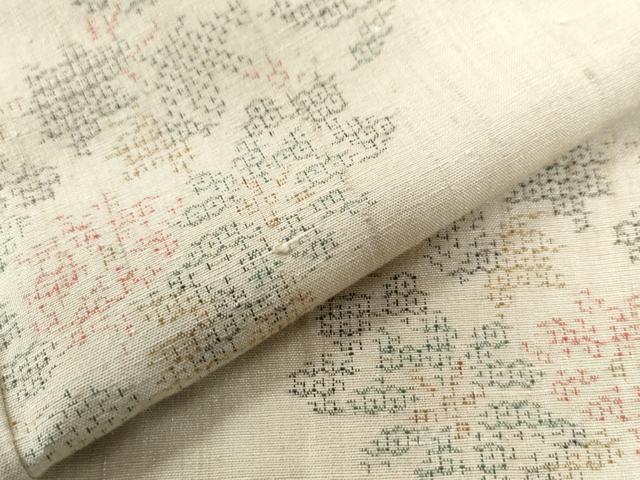 平和屋着物●結城紬　100亀甲　飛び亀甲柄　草花丸文　正絹　逸品　CAAU2069yc