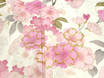 平和屋着物●豪華振袖　駒刺繍　枝桜文　金彩　正絹　逸品　CAAU2070yc