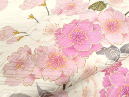 平和屋着物●豪華振袖　駒刺繍　枝桜文　金彩　正絹　逸品　CAAU2070yc