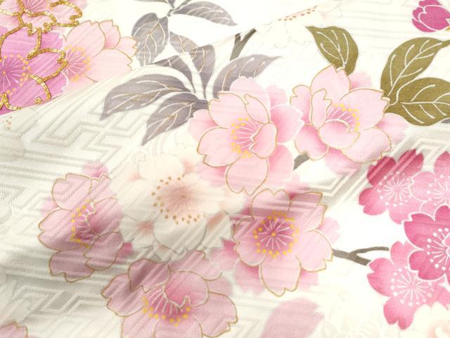 平和屋着物●豪華振袖　駒刺繍　枝桜文　金彩　正絹　逸品　CAAU2070yc