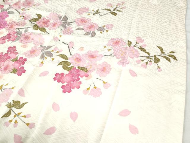 平和屋着物●豪華振袖　駒刺繍　枝桜文　金彩　正絹　逸品　CAAU2070yc