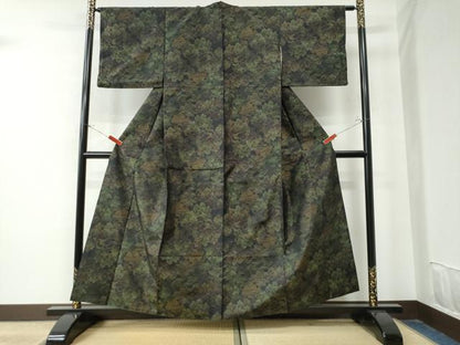 平和屋着物●本場大島紬 樹林風景文 正絹 逸品 CAAU2079yc