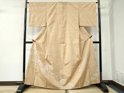 平和屋着物●訪問着 紬地 手描き 辻が花 正絹 逸品 CAAU2081yc