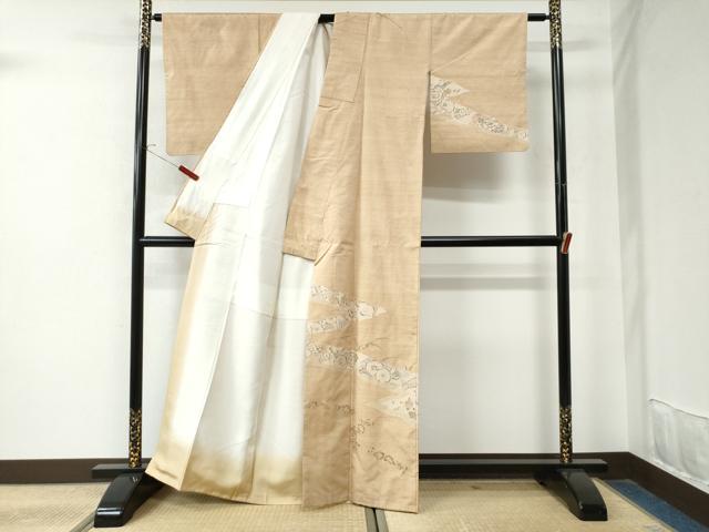 平和屋着物●訪問着 紬地 手描き 辻が花 正絹 逸品 CAAU2081yc