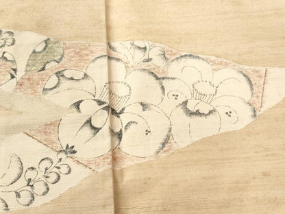平和屋着物●訪問着 紬地 手描き 辻が花 正絹 逸品 CAAU2081yc