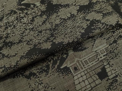 平和屋着物●本場大島紬 9マルキ 樹林風景文 正絹 逸品 CAAU2095yc