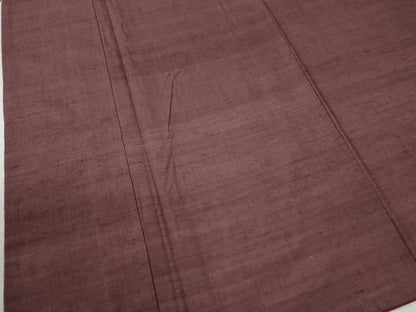 平和屋着物●結城紬 色無地 栗皮茶色 正絹 逸品 CAAU2104yc