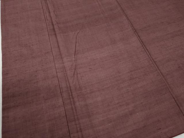 平和屋着物●結城紬 色無地 栗皮茶色 正絹 逸品 CAAU2104yc