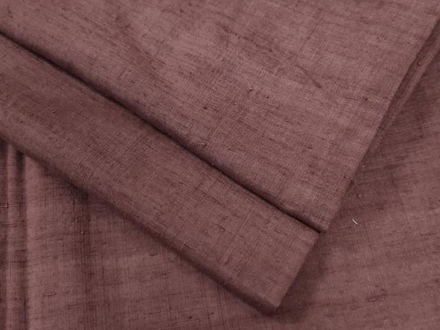 平和屋着物●結城紬 色無地 栗皮茶色 正絹 逸品 CAAU2104yc