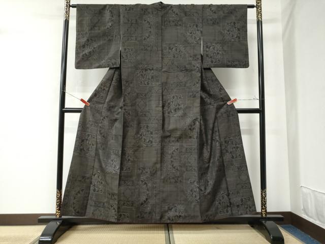 平和屋着物●本場大島紬　吉祥花文　正絹　逸品　CAAU2138yc