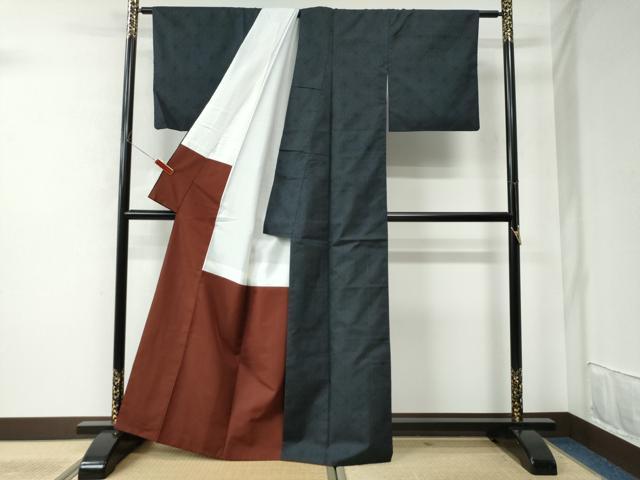 平和屋着物●本場大島紬 7マルキ 麻の葉文様 正絹 逸品 CAAU2139yc