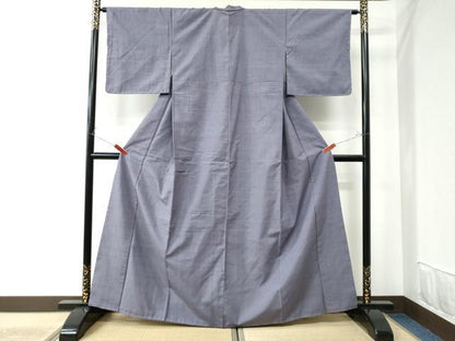 平和屋着物●結城紬 色無地 薄鼠色 正絹 逸品 未使用 CAAU2140yc