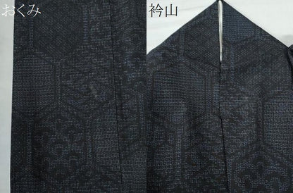 平和屋着物●結城紬　80亀甲　亀甲吉祥文　正絹　逸品　CAAU2146yc
