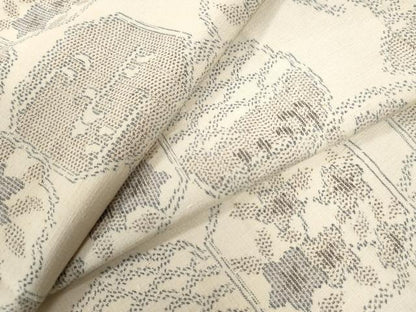平和屋着物●上質な紬　吉祥花文　正絹　逸品　CAAU2150yc