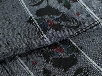 平和屋着物●上質な紬 格子枝花文 正絹 逸品 未使用 CAAU2178yc