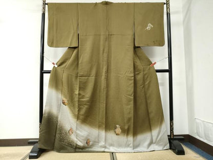 平和屋着物●訪問着 陶器花文 暈し染め 金銀彩 正絹 逸品 CAAU2184yc